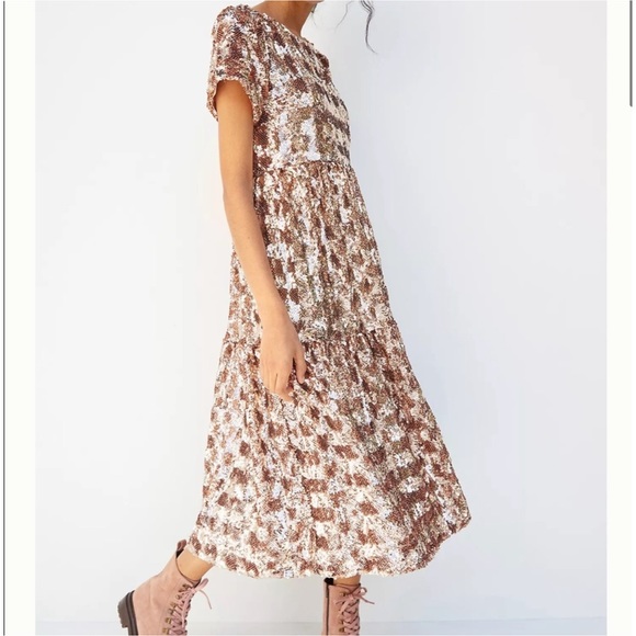 Anthropologie x Maeve Bernadette Sequin Midi Dress NWT - Picture 1 of 12